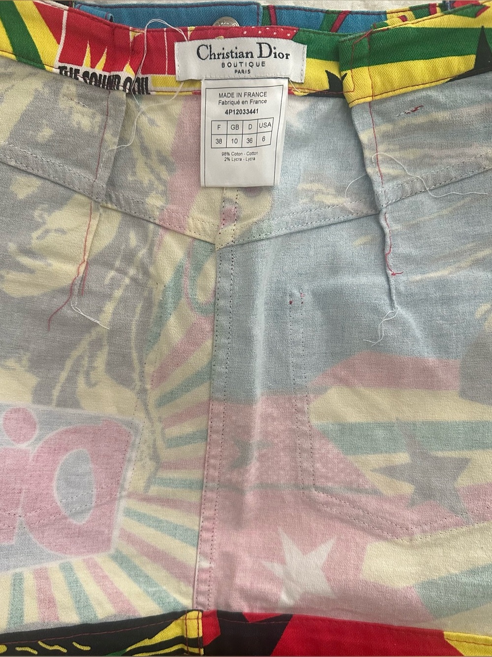 Vintage Dior Rasta Multicolor Mini Skirt - Picture 5 of 6
